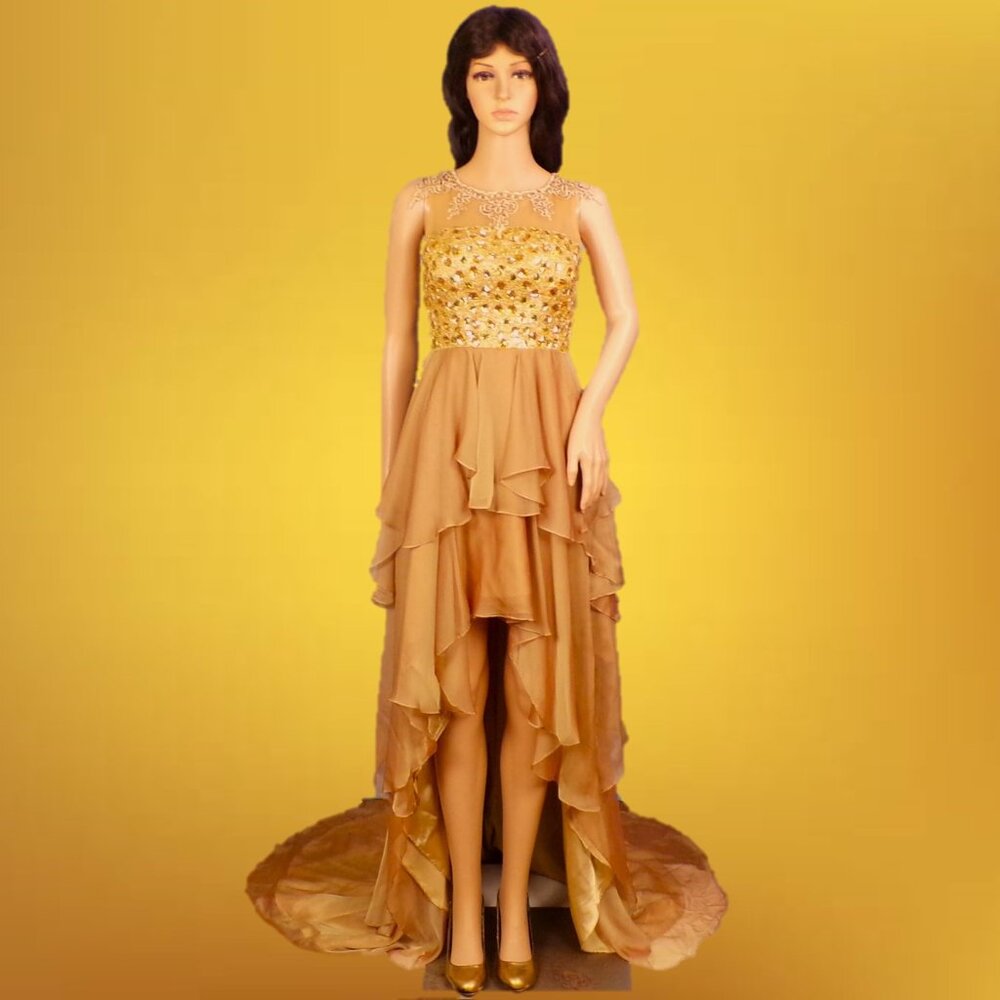 RUNWAY RENEGADE size 0 gold special-event/occasion prom/pageant/performance gown